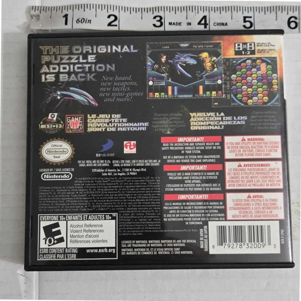 Puzzle Quest Galactrix Nintendo DS 2009 CIB Complete With Manual D3 Publisher
